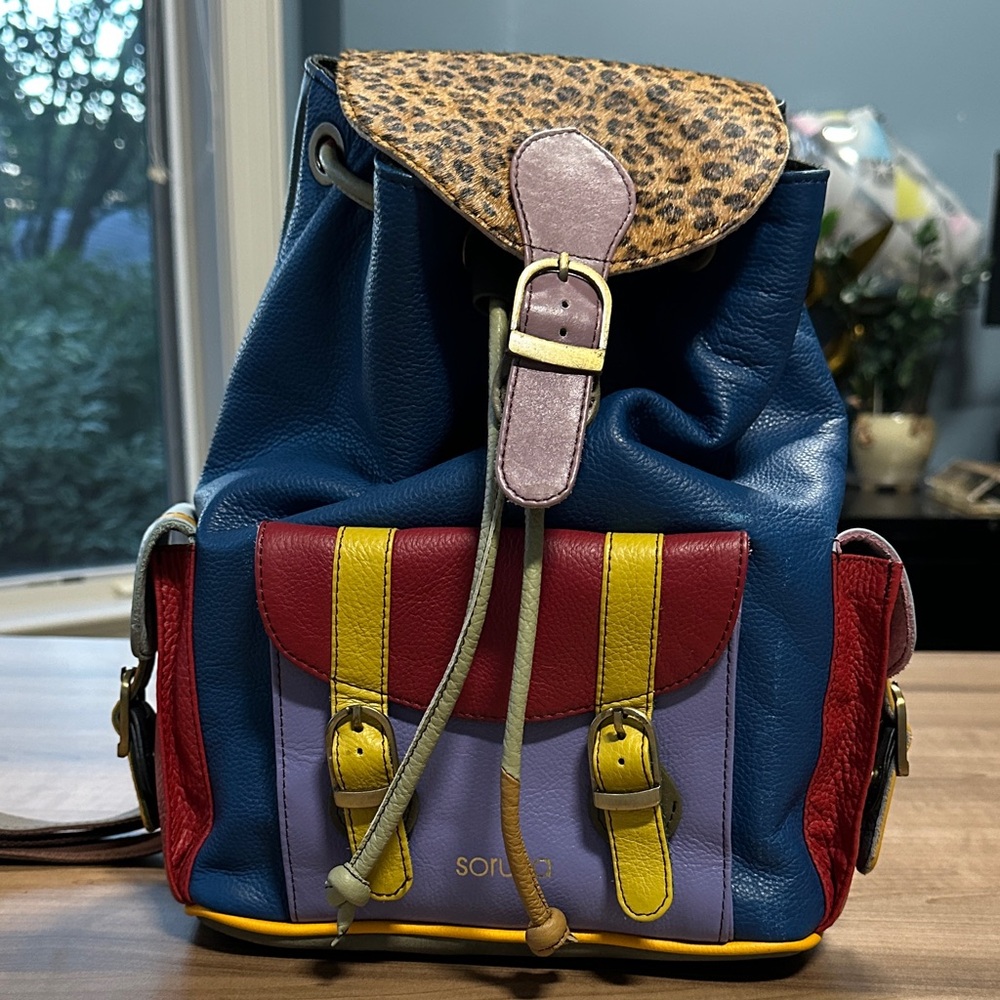 Multicolor Leather Backpack